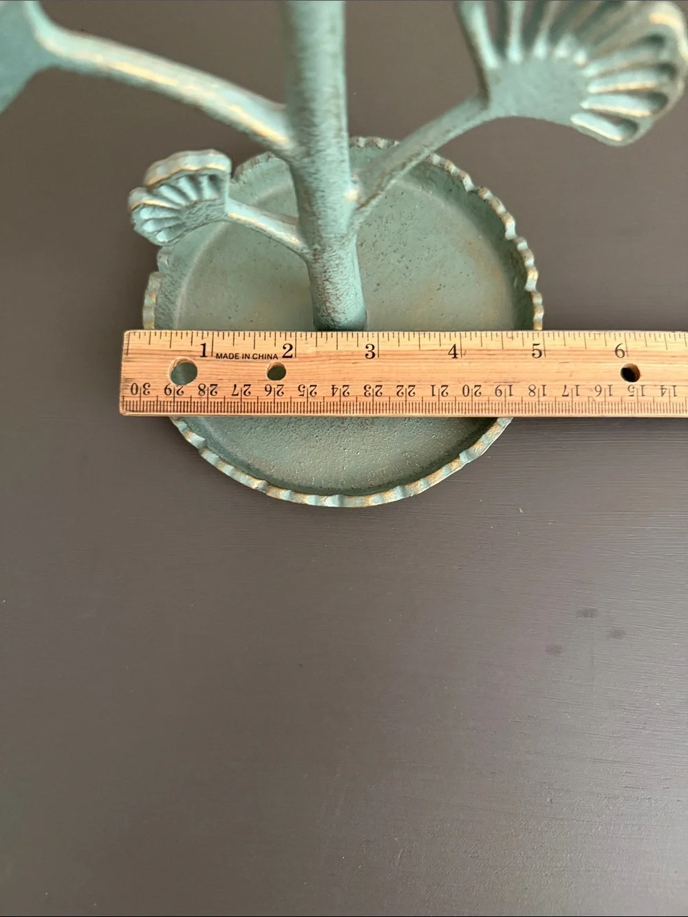 Pier 1 Gingko Leaf Metal Jewelry Tree - Teal Green